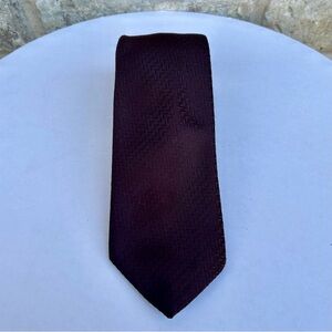Vintage Connoisseur Collection Brown Herringbone Polyester Tie – 1970s/80s Retro